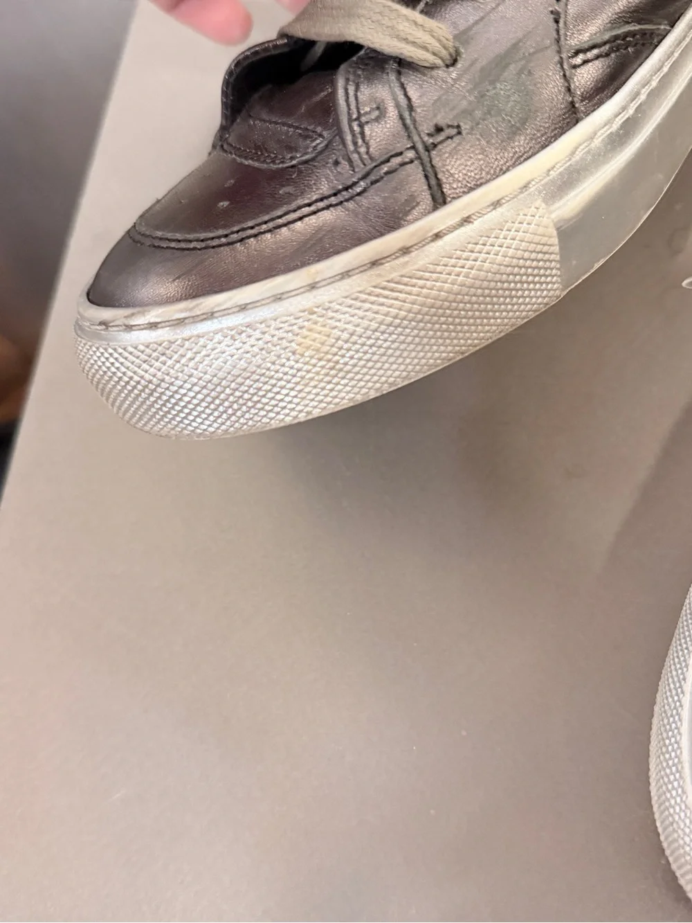 MM6 Maison Margiela Metallic Leather Low-Top Sneakers - Size 37